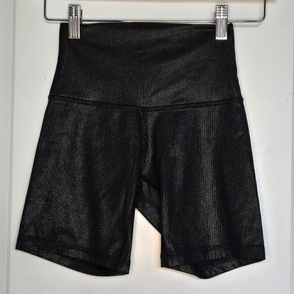 Lululemon Align Ribbed High-Rise Short 6" *Shine - 2 Black (Shimmer) - Picture 3 of 6